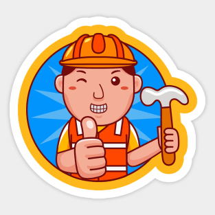 Builder Man Sticker